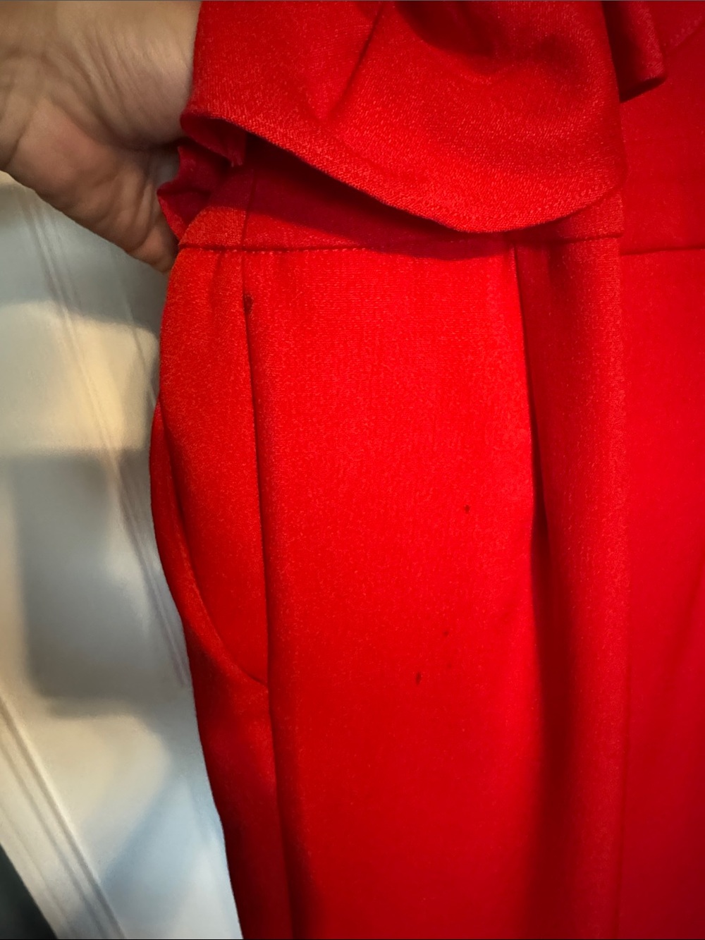 Vici Red One-Shoulder Ruffle Jumpsuit - Picture 4 of 4